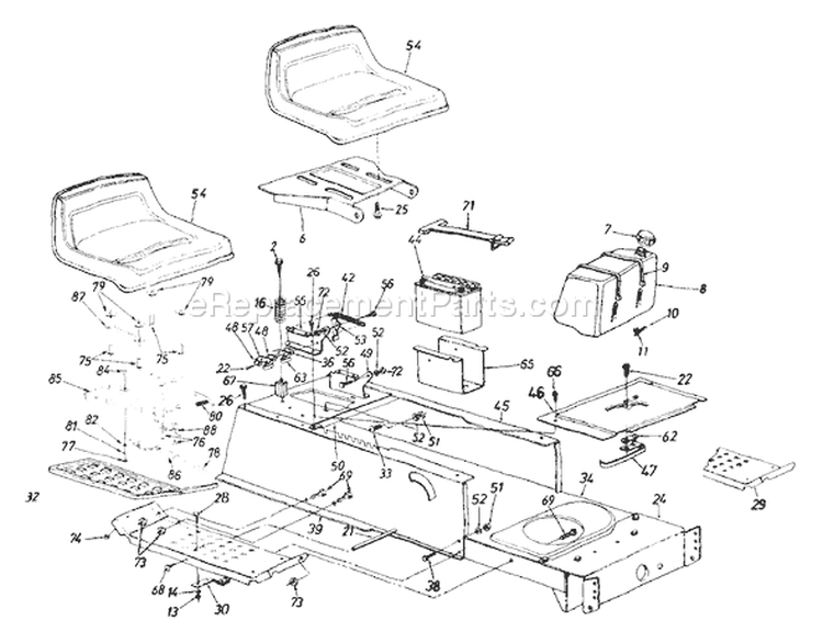 Page H Diagram and Parts List for 13AD674G401 1999 Yard Man Lawn Tractor